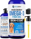 Óleo de peixe Omega 3 para cães - Melhor do que óleo de salmão - Suplemento de óleo de peixe do cão para reduzir o derramamento e coceira - Suporta articulações, cérebro e saúde do coração - Pele e casaco Suplemento - Óleo de peixe líquido