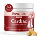 Fera Pets Cardiac Support - Cat & Dog Heart Supplement with Taurine, L-Carnitine, & CoQ10 - Promove a circulação normal e batimento cardíaco - 60 Cápsulas