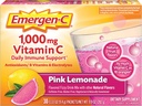 Emergen-C 1000mg Vitamina C em pó, com antioxidantes, vitaminas B e eletrólitos, suplementos de imunidade para suporte imunológico, mistura de bebida de cafeína, sabor de limonada rosa - 30 (Pacote de 12)
