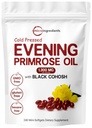 Micro Ingredientes Evening Primrose Oil 1300mg por serviço, 240 Softgels □ Melhorado com 40mg Black Cohosh Extract, prensado a frio – 10% GLA ativo, não-GMO, sem glúten, fácil de engolir