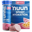 Nuun Sport Electrolyte Tablets com Magnésio, Cálcio, Potássio, Cloreto e Sódio, Gluten Free & Vegan, Citrus Fruit, 8 Pack (80 Servings Total)