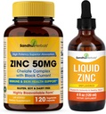 SANDHUHERBALS Zinco 50mg Cápsulas Em conjunto com gotas de zinco líquido