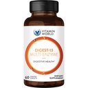 Vitamina World Digest-13 Multi-Enzima, 1010mg Enzimas Digestivas Misturar com Amylase, Bromelaína, Papaína e Lipase para Digestão e Absorção, Enzimas Digestivas para Bloating & Gás, 60 Caplets