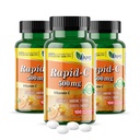 América Medic & Science Rapid-C 500mg Suplemento de vitamina C (3 pacote de 100 comprimidos) Fortalecedor de energia, Suporte diário do sistema imunológico, Antioxidante Vegan, Ácido ascórbico revestido não-GMO para homens adultos e mulheres