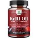 Krill Omega 3 óleo de peixe Softgels - concentrado Krill EPA & DHA óleo de peixe Omega 3 Suplemento para mulheres e homens para apoio imunológico, saudável Cérebro & saúde do coração - Suplemento de ácidos gordos arrotos - 30 contagem