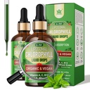 Biochlorophyll líquido gotas lipossomal para mulheres e homens, 6-em-1 Verdes Superalimentar Vegan clorophyll w / Spirulina, Trigo grama, Vitamina C B12 A para desodorante interno *, Energia, Digestivo, 2Packs/4 Fl Oz