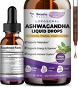 Totaria Lipossômico Ashwagandha Drops Líquidos (7% Withanolides) w/Soursop Bitters, L-Theanina, Magnésio, Shilajit, Absorção Máxima, Energia Natural, Cortisol Saúde para Mulheres e Homens, Não-GMO, 2 Fl Oz