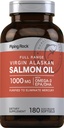 Piping Rock Wild Alaskan Salmon Fish Oil - 1000mg - 180 Softgels - Suplementos para Humanos - Omega-3, EPA e DHA - Não-GMO e Gluten Free