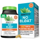 Zenwise Health No Bloat Digestive Enzymes for Gut Health, Gas & Bloating Alief - Multi Enzimas Digestion Supplement with Probióticos, Ginger, Açafrão & Lactase - Homens & Mulheres - 160 Contagem