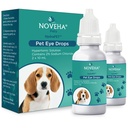 NOVEHA HydraPetTM Pink Eye Drops para cães e gatos (Lúbrica Artificial Lágrimas com Cloreto de Sódio a 2%, Alivia Edema Corneal & Animais de estimação Síndrome do Olho Seco, Olhos de Animais Irritados - 10mL (Pacote de 2)