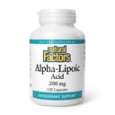 Fatores Naturais Ácido Alfa-Lipoico 200 mg, Suporte Antioxidante, 120 Cápsulas