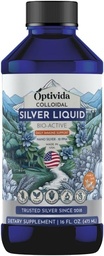 Optivida Saúde Coloidal Silver Liquid (16 Oz) – Premium Nano Silver Coloidal Supplement for Daily Wellness & Imune Support, Natural Liquid Silver Hydrosol for Adults & Kids, Non-GMO, Gluten-free