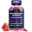 EFICAZ NUTRA Resveratrol Gummies 1500mg Suplemento sem açúcar para o suporte antioxidante, imunidade, saúde do coração e função do cérebro
