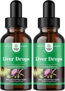 Suporte de fígado Tintura de cardo de leite - Herbal Milk Thistle Líquido Mistura com Astragalus Raiz para Detox de fígado Cleanse & Repair - Cleanse Detox Drops com Shiitake Maitake & Cordyceps (2 Pack)
