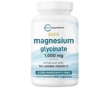 Pure Magnesium Glycinate 1000mg, 300 Cápsulas 100% Queladas para Max Absorção . Suporte para Sono, Músculo, Coração e Nervo Saúde .