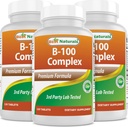 Melhores Natural B 100 Complexo 120 Comprimidos (B Vitaminas Complexo) (120 Contagem (Pacote de 3))