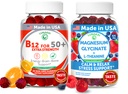 Lunakai EUA fez vitamina B12 para adultos 50+ & Magnésio Glicinate Gummies Bundle, Suporta energia, humor, relaxamento e alívio de estresse, Não-GMO, Vegan, 60ct cada