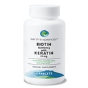 Esplendor da Terra Biotin 10.000 mcg + queratina 25mg, Promove cabelo saudável, unhas fortes e suporte da pele, 60- fornecimento dia