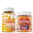Açúcar gratuito Curcumina de açafrão chicletes preenchidos 550mg para adultos,Vegan suplemento de pastilhas de ferro com vitamina C