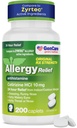 GenCare - Cetirizine HCL 10 mg (200 Caplets) - pílulas de alívio de alergia 24 horas - medicamentos genéricos de alergia OTC - anti-histamínicos para espirros, nariz runny & comichão olhos - genérico Zyrtec