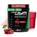JYM Supplement Science Pre JYM Black Cherry Pre Treino em pó para homens e mulheres, BCAAs, Nootrópicos, Creatina HCI, Citrulina, Beta-Alanina, Betaína, Taurina, Huperzina, 30 Servings