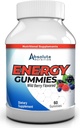 Nutrição Absoluta Gummies de energia sabor Wildberry - gomas de cafeína para adultos, pastilhas B12, mastigações de energia pré-treino para mulheres e homens, vitaminas energéticas, suporte ao metabolismo para o foco do cansaço