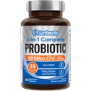 Probióticos 120 bilhões de UFC, Probióticos para homens e mulheres, Prebióticos + Enzimas Digestivas, maior potência, 3-em-1 Probiótico completo, Suporte Digestivo, 30 Caps