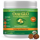 Ocu-GLO Cat & Dog Senior Supplement for Eye Support - Chewable Vitaminas Vision Suplementos para cuidados de animais de estimação grandes e pequenos com Lutein, Ómega-3 ácidos gordos, extrato de sementes de uva e antioxidantes