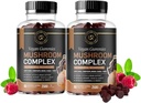 Cogumelos Gummies - Suplemento 10 Cogumelos - 2 pacotes - Turkey Tail, Chaga, Reishi, Cordyceps & Lions Mane Organic Mushroom Extracts, Nootropic Brain Booster for Focus, Memory, Clarity, Energy - 120ct