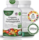 Orgânico Superfood Greens Frutas e vegetais Complexo com Ashwagandha