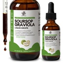 iMATCHME Soursop Graviola Liquid Drop para suporte celular e regeneração, sistema imunológico e suporte à saúde da tripa, puro soursop Bitters líquido, alta absorção, açúcar / Gluten livre, sabor natural, 2 Fl Oz