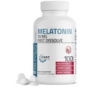 Bronson Melatonin 10mg rápida dissolução Cherry Flavored Comprimidos Vegetarianos mastigáveis Lozenges, 100 contagem