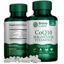 Código Prime [ 3 em 1] CoQ10 250mg com Glicinato de Magnésio e Vitamina E □ CoQ10 Cápsulas 250mg ; Glicinato de Magnésio 200mg ; Vitamina E 15mg ; Não Glúten e Soja Grátis ; Vegan
