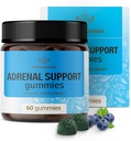 HERBAMA Adrenal Support Gummies - Puro Suplemento Complexo Adrenal para Mulheres com Ashwagandha Root, Rhodiola Rosea & Magnésio - Vegan, Não-GMO - 60 Pectin-Based Blueberry-Flavored Chews