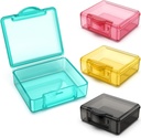 Caixa de comprimidos pequena 4 pcs, caixa organizador de pílulas de viagem bonito Mini minúsculo recipiente de armazenamento plástico transparente portátil para bolsa de bolso