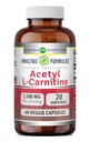Fórmulas surpreendentes Acetil L-Carnitina Hcl Veggie Suplemento Dietário - 500 Mg, Cápsulas Veggie (Não GMO, Gluten Free) Por garrafa - Promove Produção de Energia e Função Cognitiva (60 Contagem)