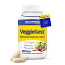 Enzymedica, VeggieGest, Enzimas Digestivas, Suporta Gás Ocasional & Bloating alívio de refeições de alta fibra, para Vegan & dietas vegetarianas, Mistura de enzimas para a saúde digestiva, 60 Contagem
