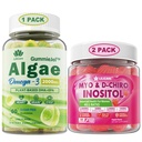 Pacote LILICARE: Vegan Omega 3 pastilhas e pastilhas de inositol Ideal 40:1 razão Myo & D-Chiro Inositol
