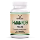 Duplos suplementos de madeira D Mannose 500mg Cápsulas, 90 Contagem (D-Mannose para a saúde trato urinário e revestimento de bexiga, Ajuda a prevenção de ITU) Vegan seguro, Não-GMO, Glúten livre