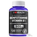 Benfotiamina 600mg Plus 20mg Vitamina B1 120 Cápsulas Veggie Feitos nos EUA 3o Partido Testado Gordura Solúvel Essencial Vitamina B1 Thiamine Supplement