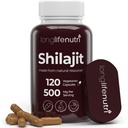 Shilajit Pure Himalayan Extract 500mg com ácido fulvico de 15% 500mg - 120 Cápsulas vegetarianas, fornecimento de 4 meses, suplemento orgânico para Vitalidade e clareza mental, feito nos EUA, sem glúten, sem OGM