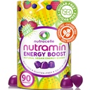 NUTRAMIN Energia Boost Vitamina Gummy - Skip The Coffee & Boost Your Energy, Cafeína-livre de açúcar, Vegan, B12, Chá verde, Ashwagandha, Garcinia Cambogia, Raspberry Adaptogen - 90 ct