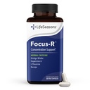 LifeSeasons - Focus-R - Suplemento de suporte de concentração - Todas as idades - Melhora o desempenho mental e foco - Aumenta a atenção Span - L-Theanina, Kava Kava, Bacopa, Vitamina B & Mais - (60 Cápsulas)