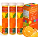 Comprimidos Efervescentes Vitamina C 1000mg com Magnésio Zinco Vitamina E & Potássio Vitamina C Efervescente 60 Tabelas 3 Pacote Vitamina C