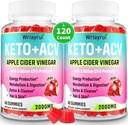 Pastilhas de vinagre de sider de maçã, pastilhas avançadas Keto ACV, pastilhas ACV para detox, limpeza, metabolismo e digestão, suporte Keto, formulado com chá verde, B6 & B12, probióticos, 120 contagens