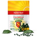 Sunlit Super 50/50 Organic Chlorela Spirulina Tablets - Super Suplemento para Apoio Imune, Gut Health, Mood & Energy - Rico em clorofila, aminoácidos & proteína Vegan, 500 Tabs Superfood