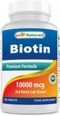 Best Naturals Biotin (também chamado de Vitamina B7), 10.000 mcg 365 comprimidos (365 contagem (Pacote de 1))