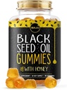 Gummies de óleo de semente preta da MAJU com mel 90ct, 500mg BSO Gummy, óleo de semente preta Nigella Sativa, prensado a frio, fórmula potente, 90ct