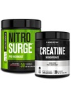 Fábrica Jacked NITROSURGE Pré-Trabalho Suplemento - Bombas Intensas (30 Servões, Melancia) & Creatina Mono-hidrato Pó para o crescimento muscular (30 Servões, sem sabor)