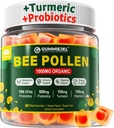 Saúde Digestiva & Peso Pole de abelha Orgânico 1000mg, w / Probióticos, Prebióticos & Açafrão, Pole de abelha Gummies ricos em B-Vitamin, Antioxidantes, Aminoácidos, para Digestivo, Peso & Energia